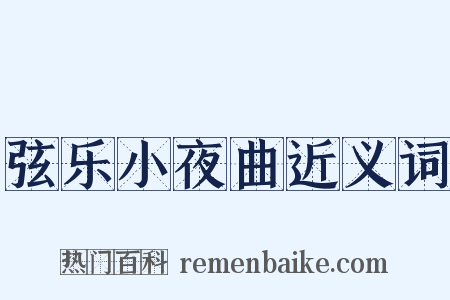 弦乐小夜曲近义词是什么意思的图片